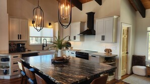 Kitchen and island