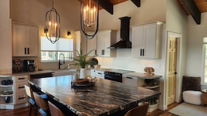 Kitchen and island