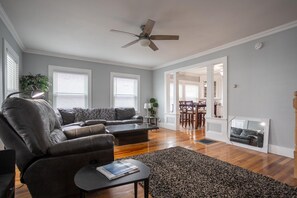 Living room right off the air conditioned  dining room 