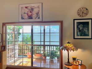 Living room view of lagoon and Mayan Mountains.