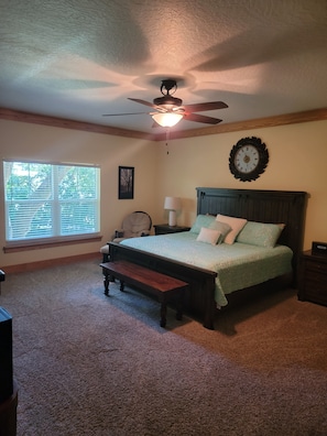 Master bedroom with King size bed.