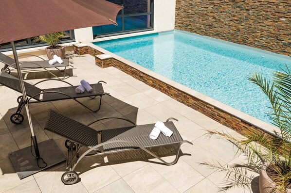 Take a dip in our seasonal outdoor pool.