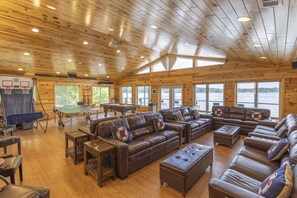 Each lodge has a "Gathering-Game Room". Sofas can be moved to create open space.