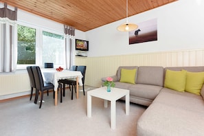 Wohnzimmer mit integriertem Küchenbereich