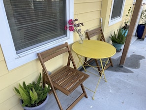 Private patio area for sitting outside