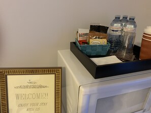 Help yourself to some goodies or hot chocolate on those chilly nights