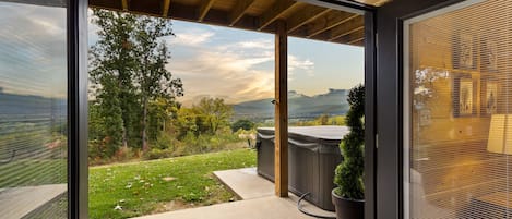 Beautiful views from hot tub and downstairs French Doors & windows