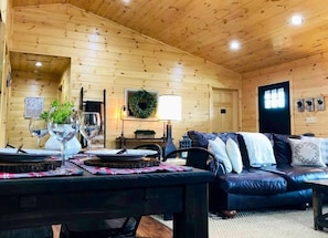 Open floorpan with vaulted ceilings