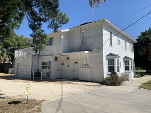 Rear of building with parking area