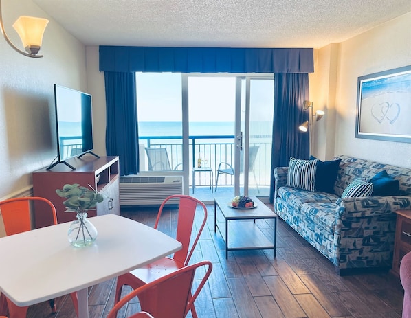 Our living room is perfect spot to gather and enjoy the view!