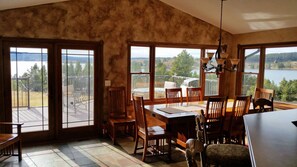 Dining area and lakeside deck