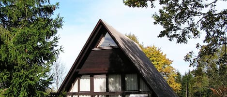 Hus, Træ, Ejendom, Hjem, Sommerhus, Bjælkehytte, Græs, Himmel, Bygning, Arkitektur