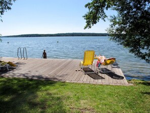 L'Eau, Jaune, Herbe, Lac, Rive, Été, Arbre, Vacances, Loisir, Banque