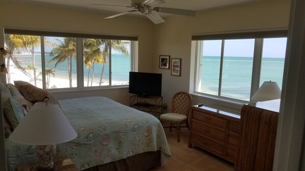 Master Bedroom with South and East oversize windows.