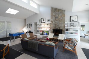 Living room with fireplace