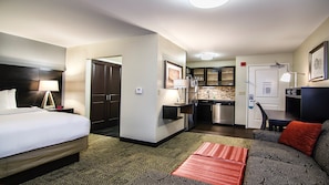 Drift to sleep in this plush bed.