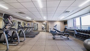 Keep up your fitness routine at the gym.