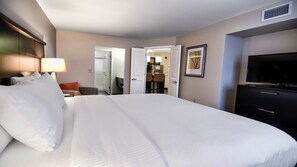Drift to sleep in this plush bed.
