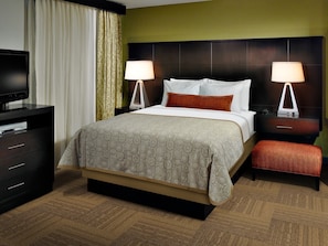 Get a peaceful night sleep in a cozy bedroom.
