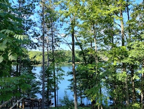 Welcome to Chandler Lake!  You won't want to leave!  View from the upper deck.