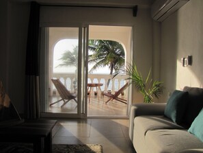 View of the Caribbean Sea from inside the apartment
