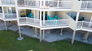 Large porch, with views of the ocean and pool!