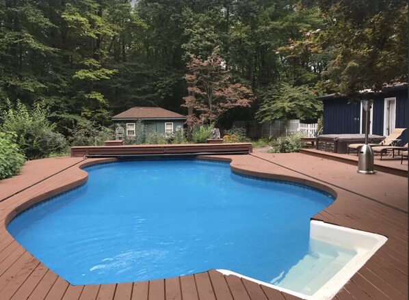 Memorial Day - Labor Day enjoy the private pool in the wooded 5 acre backyard.