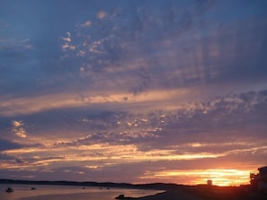 Sunset from association private beach- across the street from cottage.