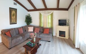 Living room with fireplace