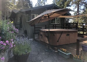 Hot tub and entrance