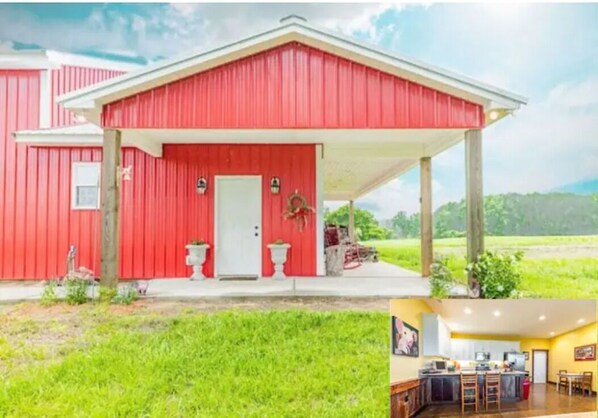 Cozy apartment nestled in a barn.