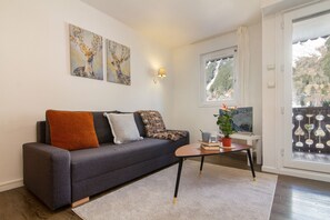 Living room with a sofa bed