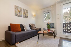 Living room with a sofa bed