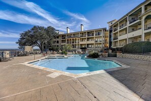 Large pool and hot tub