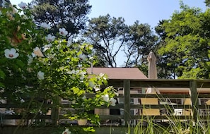 Large deck is comfortable and private