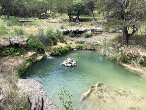 Tubes are available to float in the Spring Fed grotto. Flow varies on weather. 