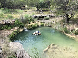 Tubes are available to float in the Spring Fed grotto. Flow varies on weather.
