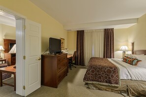 Drift to sleep in this plush bed.
