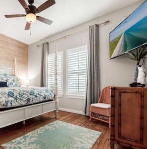 King suite with blackout curtains, 54" tv