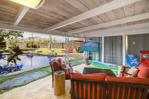 Pool Sitting Area with TV