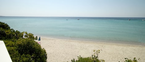 The beach view from the balcony of the living room