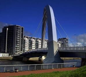 External view of property - shows proximity to squinty bridge
