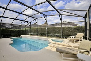West facing pool and spa