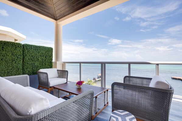 Oceanfront patio.  Condo also has a back patio with a lagoon view.