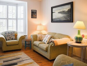 Relaxing living area with wooden floor | Blue Cottage, Broadstairs