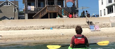 Private beach front with kayaks for renter use