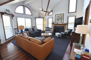 Living Area with TV, Second Floor with Deck Access