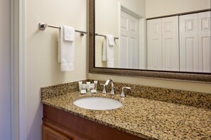 Get ready for your day in the bathroom.