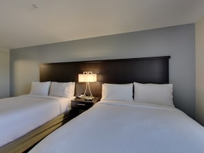 Drift to sleep in this plush bed.