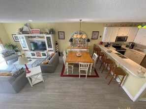 Kitchen, Living and Dining area